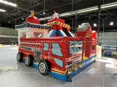 Party Rental Blow up Inflatable Jumping Castle Combo Fire Station Commercial Bouncy Castles