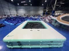 Durable Drop Stitch Portable Floating Ocean Sea Swimming Yacht Pool Inflatable Sea Pool With Anti Jellyfish Net