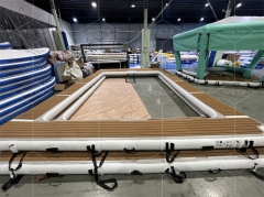 Portable Drop Stitch Floating Inflatable Swimming Pool Yacht Sea Pool with Net for Boats