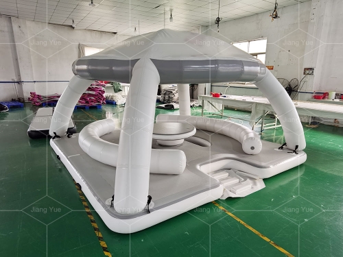 Inflatable Water Floating Leisure Aqua Banas Platform Dock With Tent