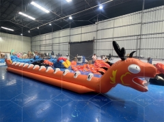 New Design Towing Game Inflatable Dragon Boat Bananas Boat with PVC Material
