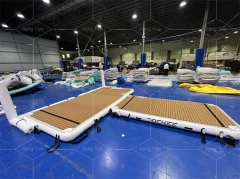 Customized T Shape Water Floating Island Inflatable Pontoons Platform Dock for Jetski