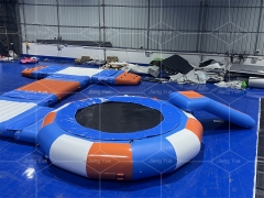 Popular Water Park Inflatable Floating Water Trampoline With Slide for Amusement Park