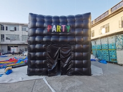 Commercial Black LED disco lighting mobile night club tent Inflatable Cube Party Tent inflatable nightclub with smoke machine